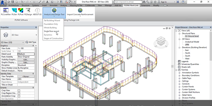 PLPAK interface in Autodesk Revit