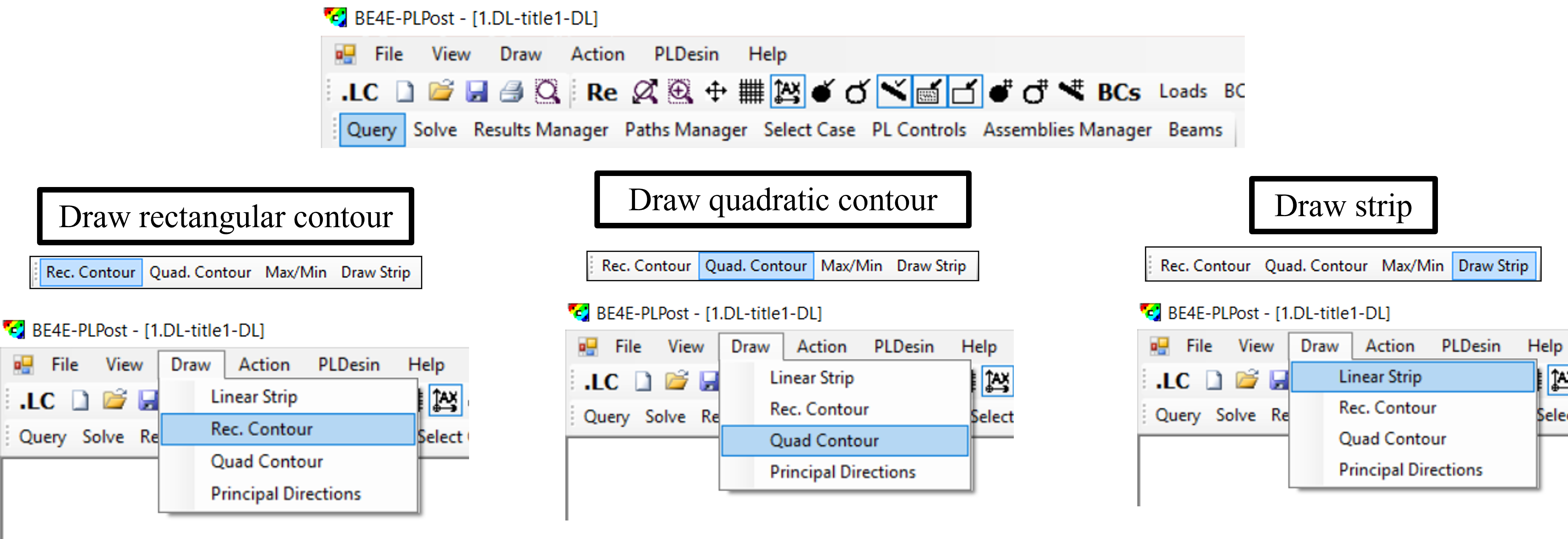 Contour maps and strips in PLPAK