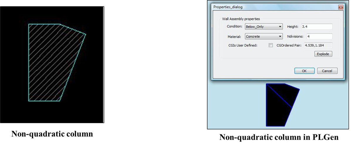 Modelling columns with irregular cross-section