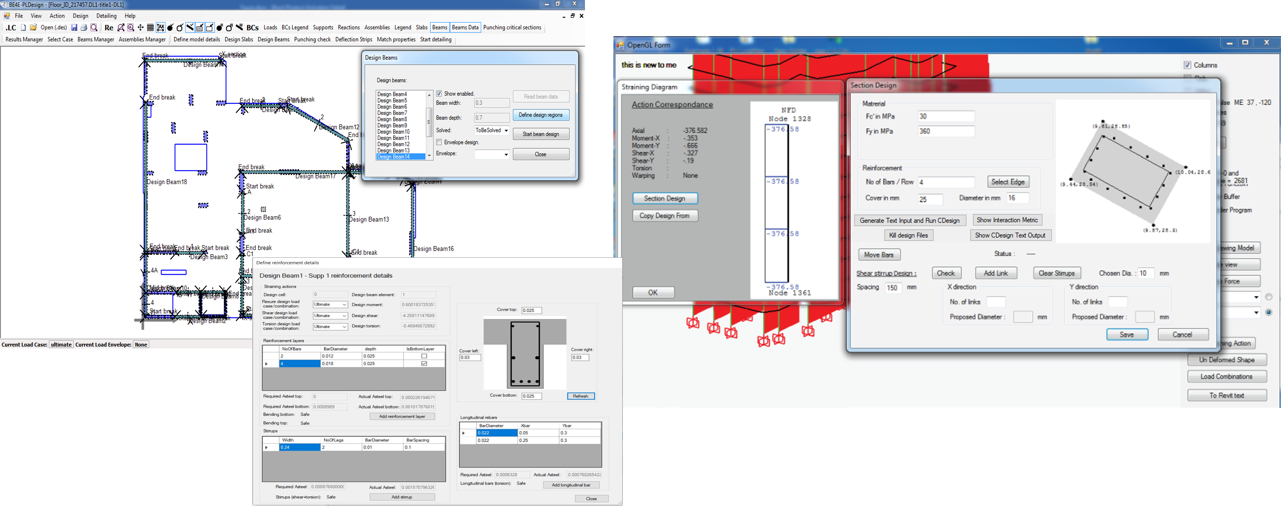 Designing slabs and vertical elements in PLPAK