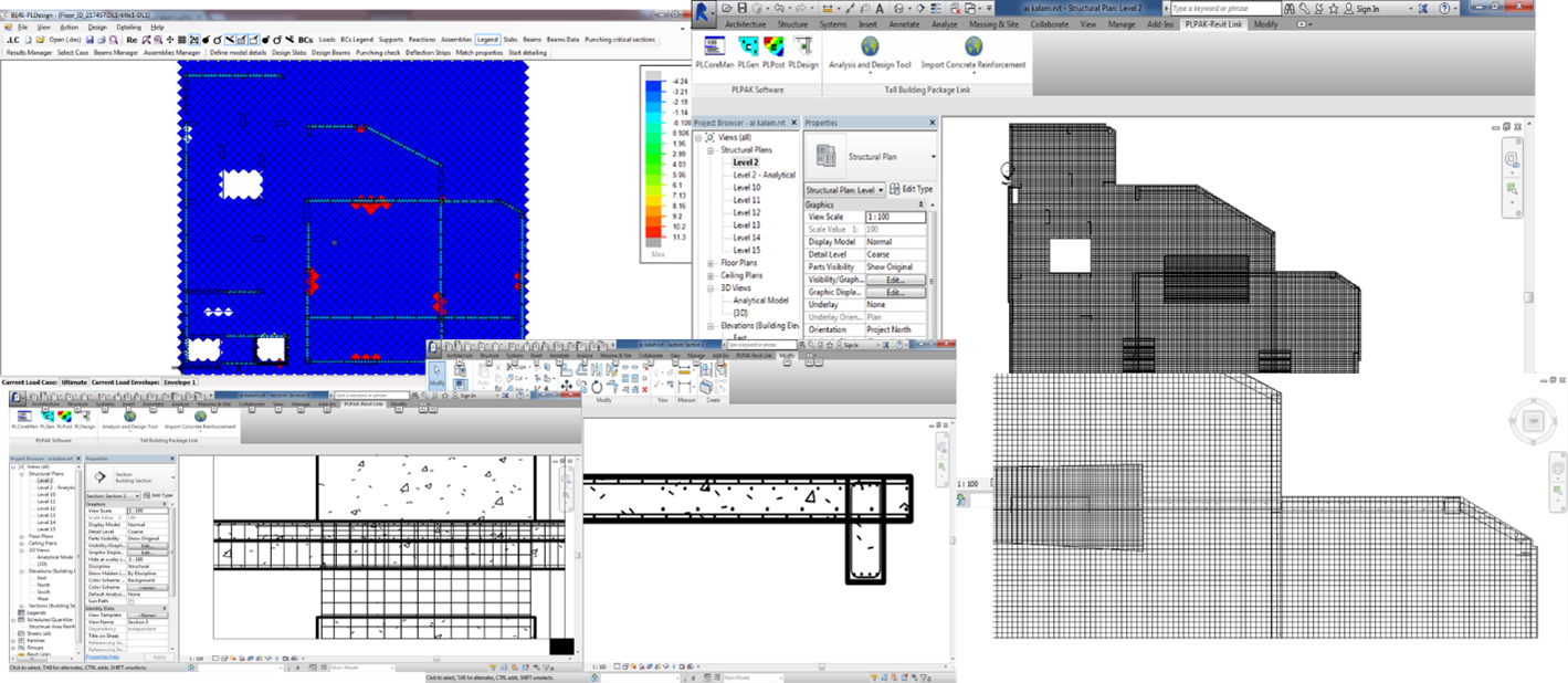 Designing slab using PLPAK and exporting reinforcement to Revit