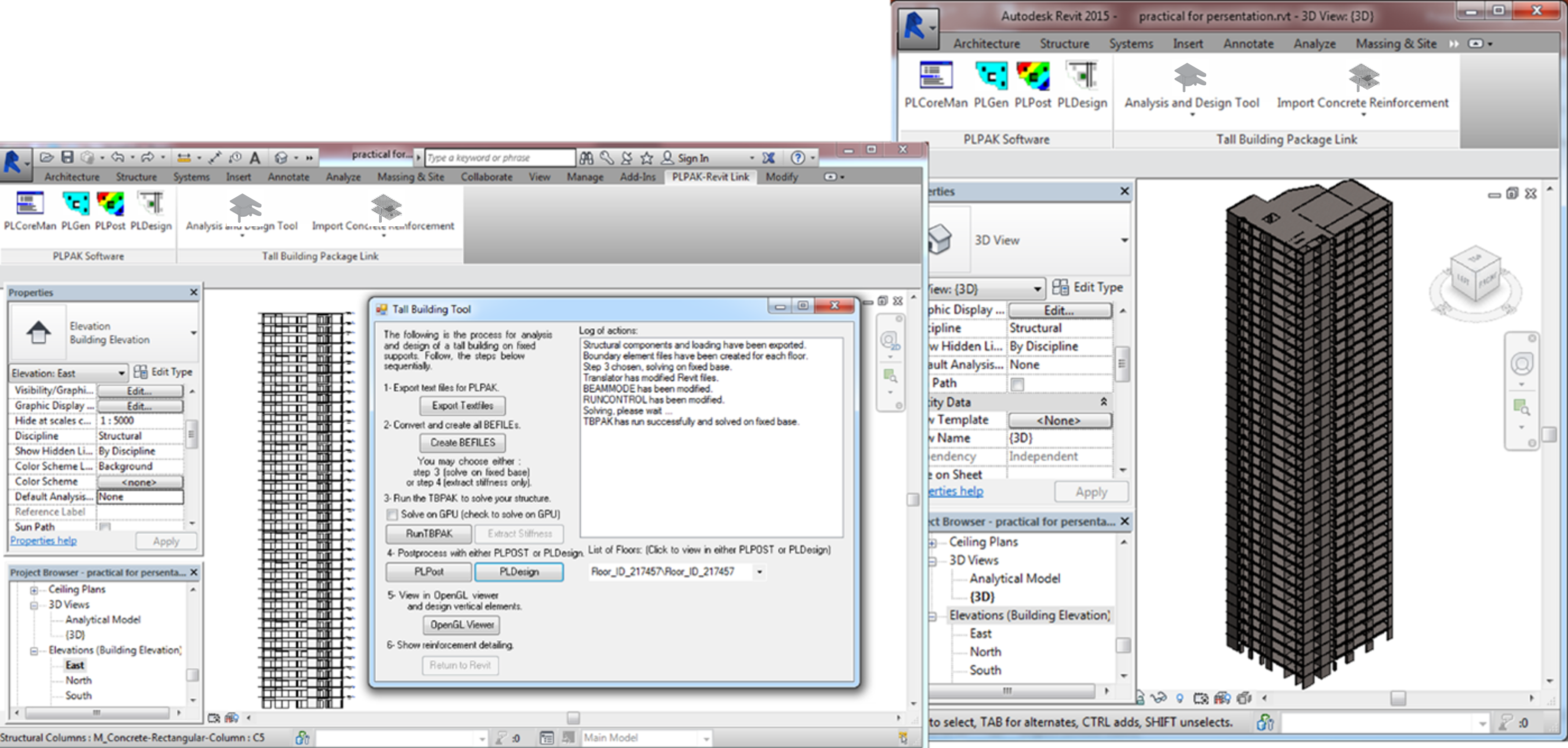 Practical tall building in PLPAK-Revit link