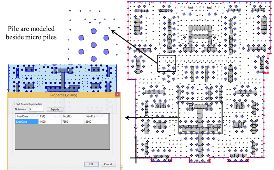 Different pile diameters real modelling in PLPAK