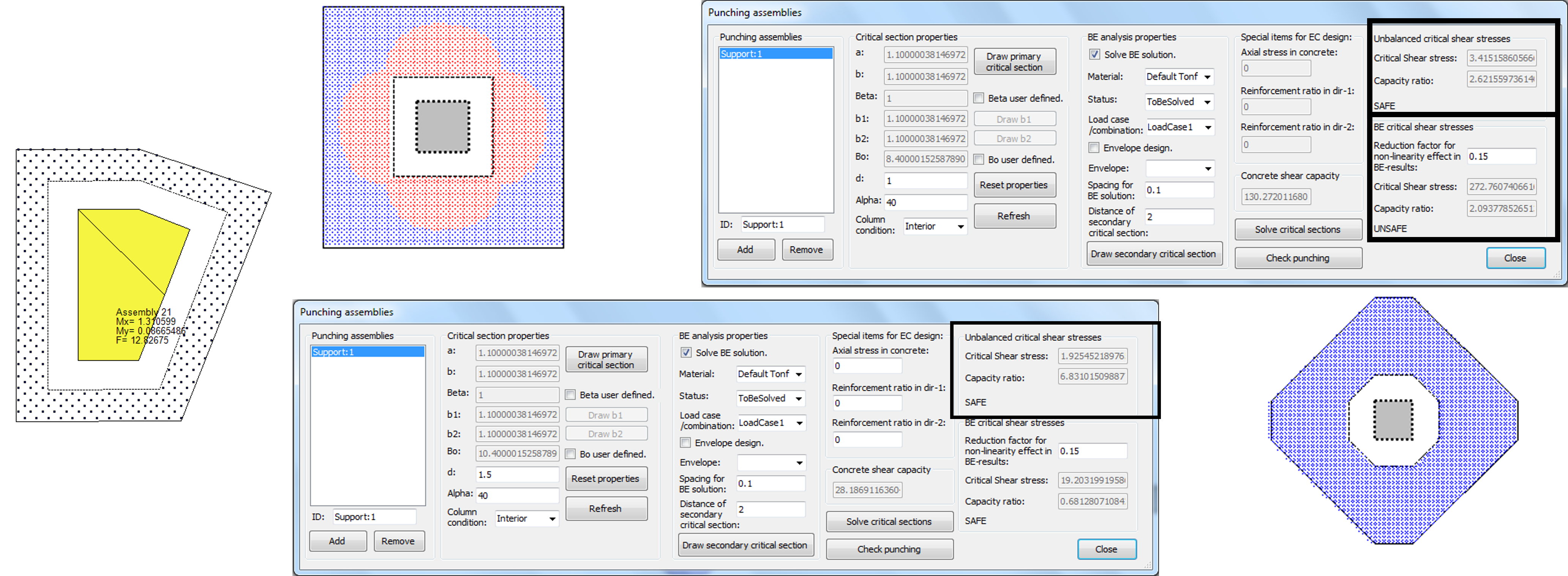 Punching check for regular and irregular columns’ cross section with or without warping effects