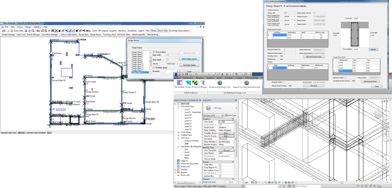 Designing beams in PLPAK and exporting the reinforcement to Autodesk Revit
