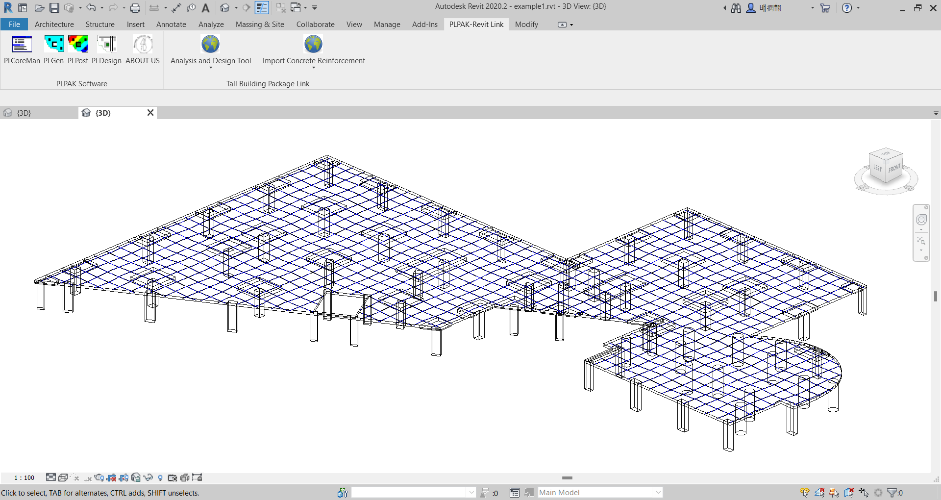 Automatically drawn and profiled post-tension cables exported to Autodesk Revit