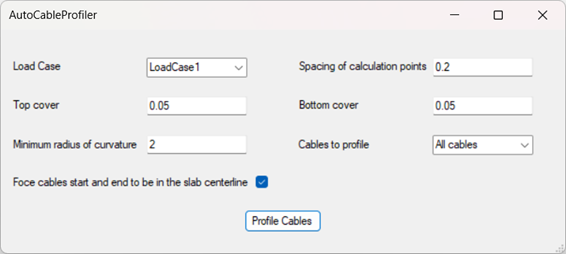 Post-Tension auto cable profiler tool window