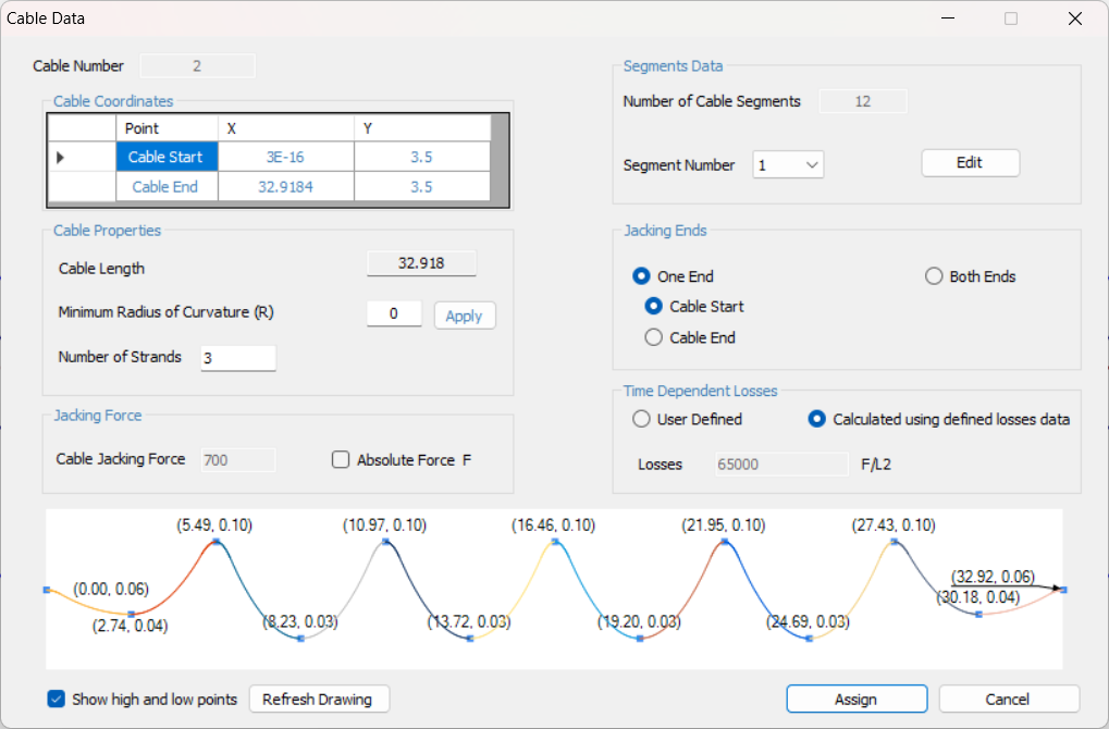 Defining cable data in PLPAK