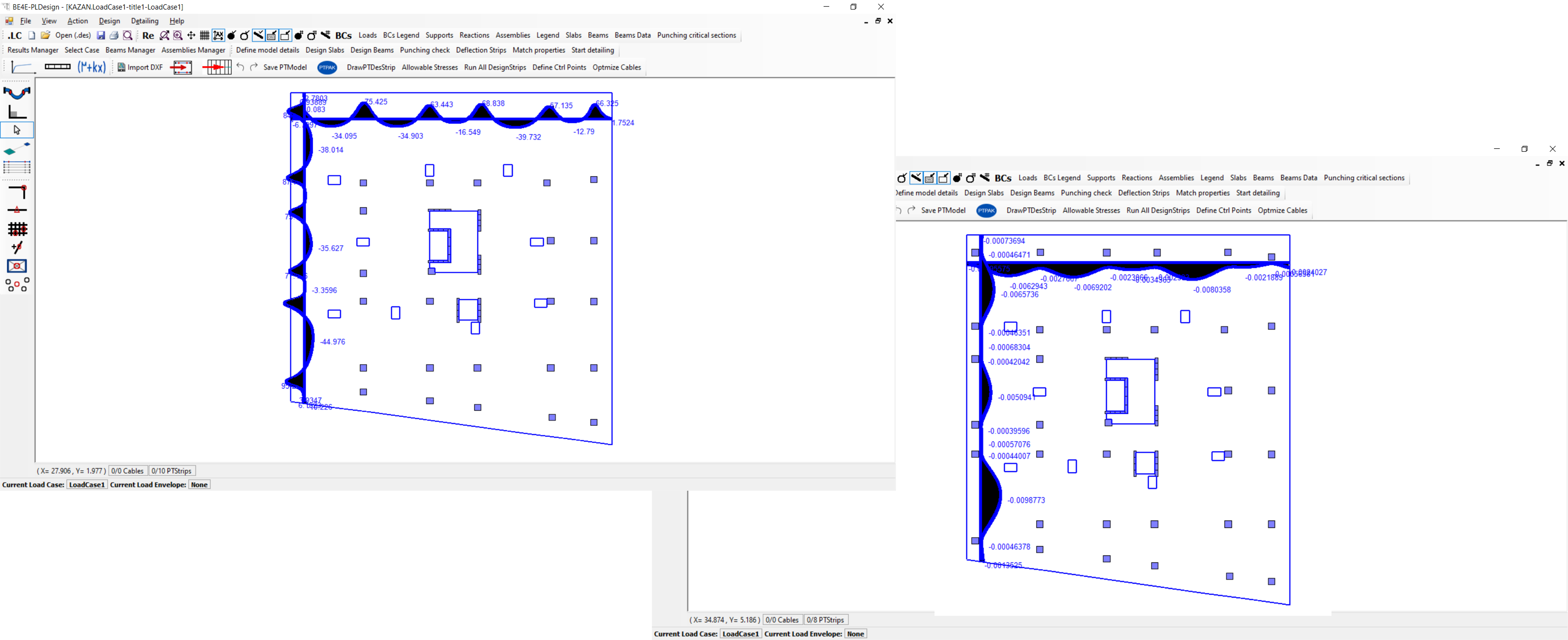 Importing bending moments and deflection strips in PLPAK to draw cables profiles according to them