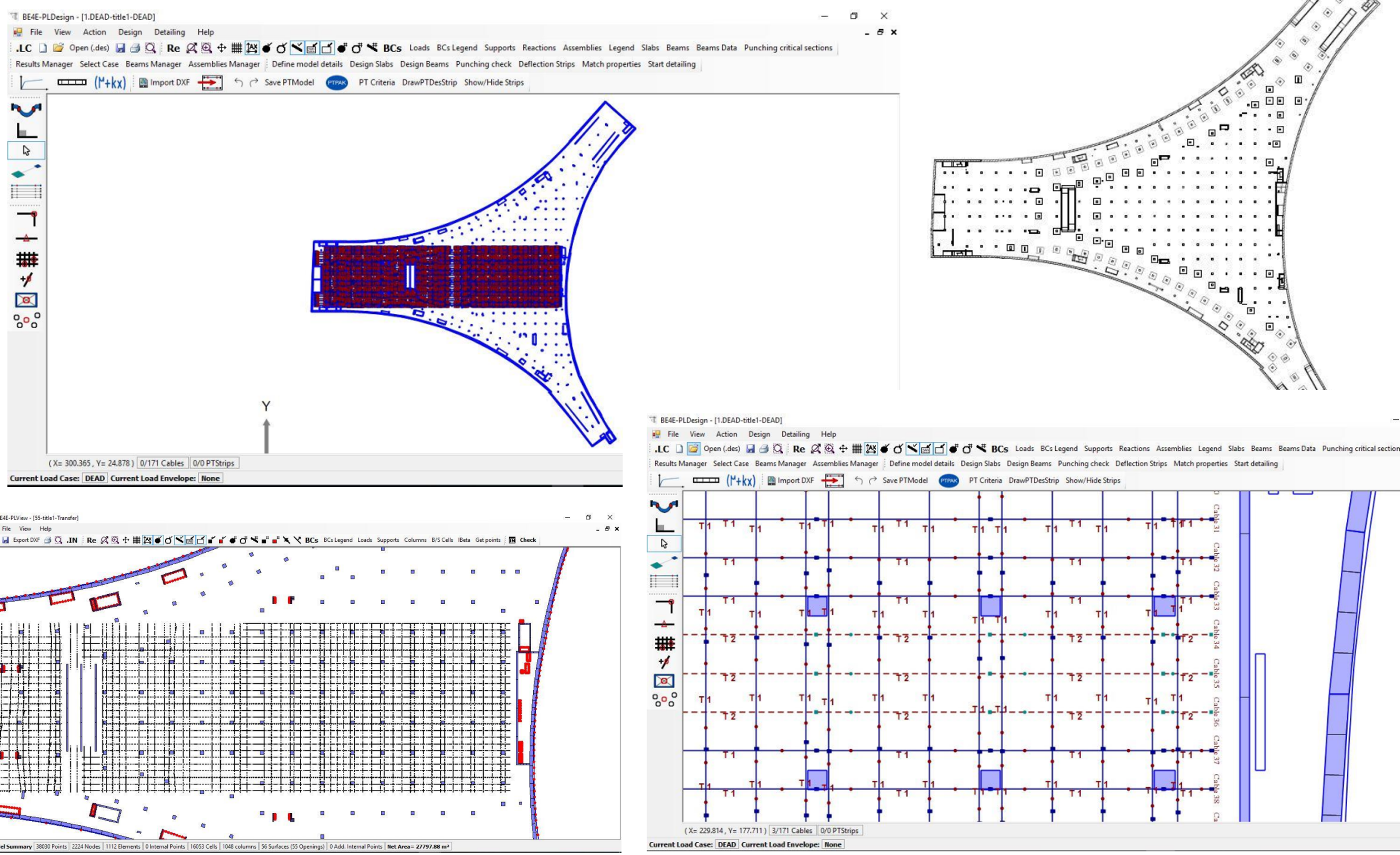 Practical post-tensioned slab in PLPAK