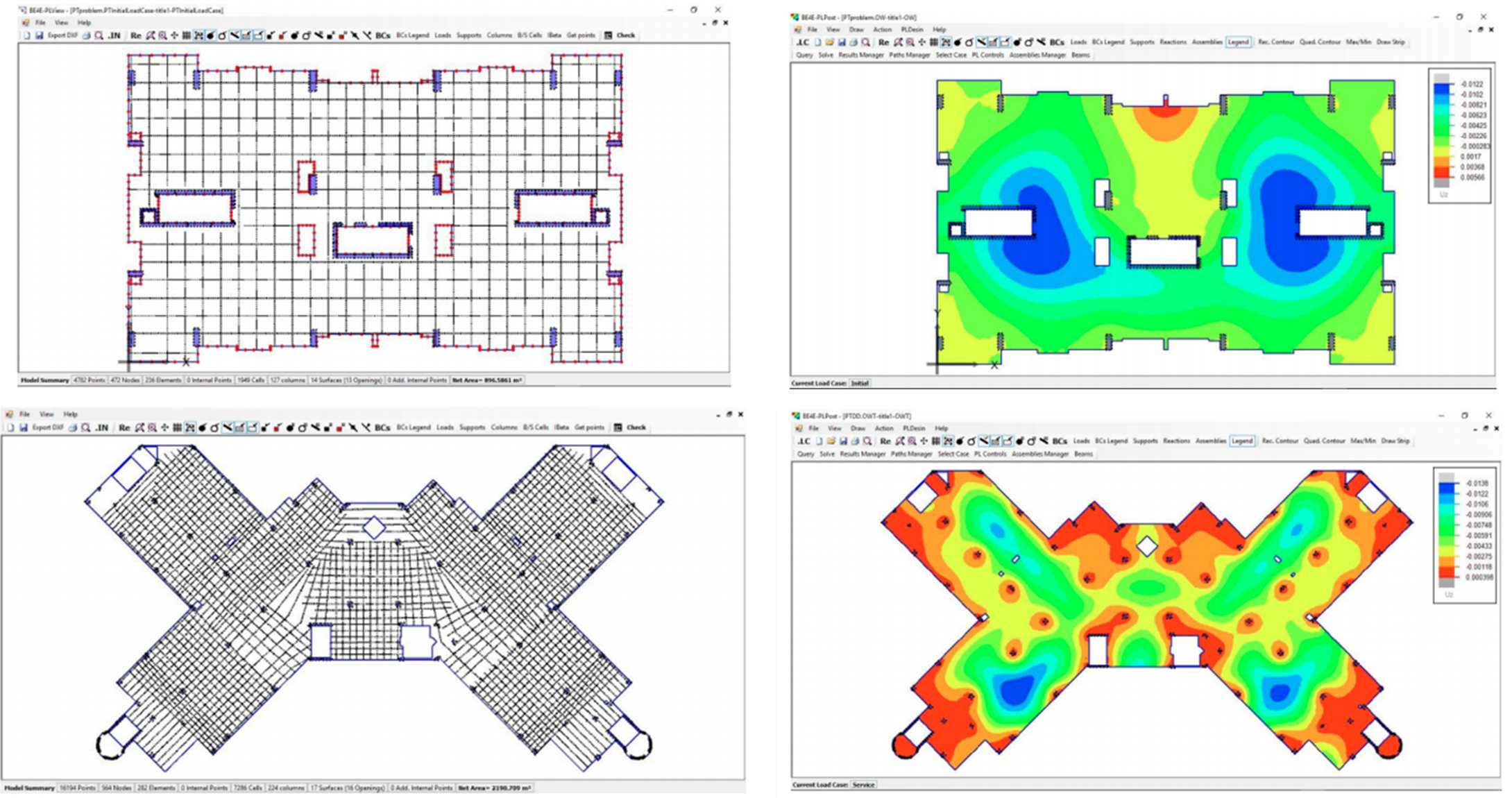 Practical post-tensioned slabs and their deflection contour maps in PLPAK