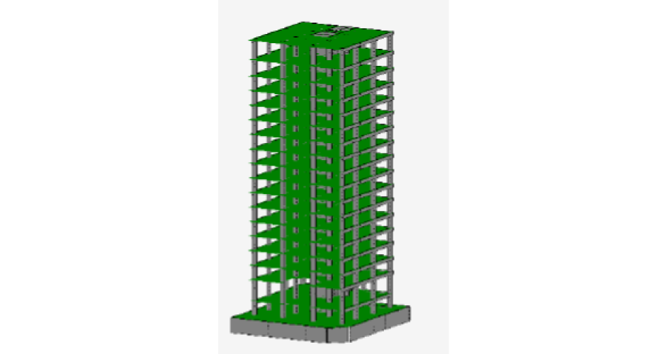 3D view of practical tall building in PLPAK