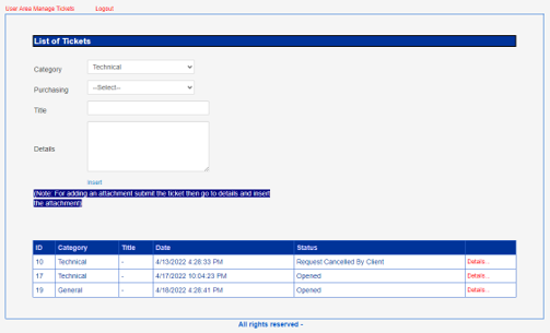 Submitting support tickets in PLPAK